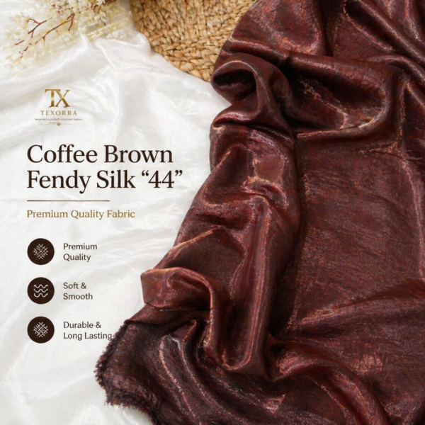 Coffee Brown Fendy Silk Fabric (44”) – Premium Finish