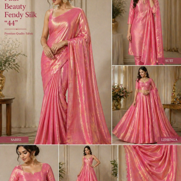 Pink Beauty Fendy Silk Fabric (44”) – Premium Soft & Glossy Finish
