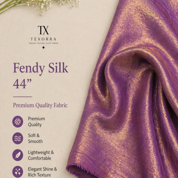 Royal Purple Gold Fendy Silk Fabric (44”) – Dual Tone Luxury Finish