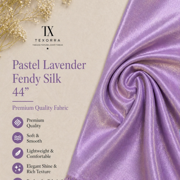 Pastel Lavender Fendy Silk Fabric (44”) – Soft Dual Tone Shine