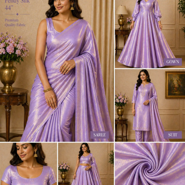 Pastel Lavender Fendy Silk Fabric (44”) – Soft Dual Tone Shine