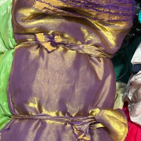 Onion Shade Fendy Silk Fabric (44”) – Dual Tone Gold Shine