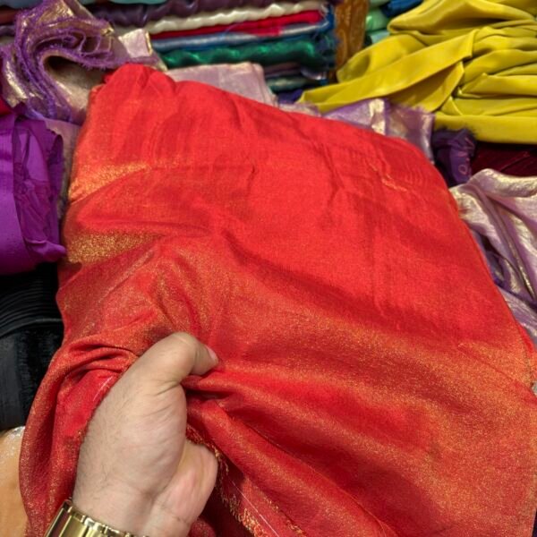 Red Shimmer Tissue Silk